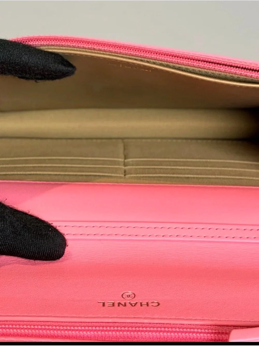 Chanel Lambskin Quilted CC Pearl Crush Wallet on Chain WOC Pink- Microchipped